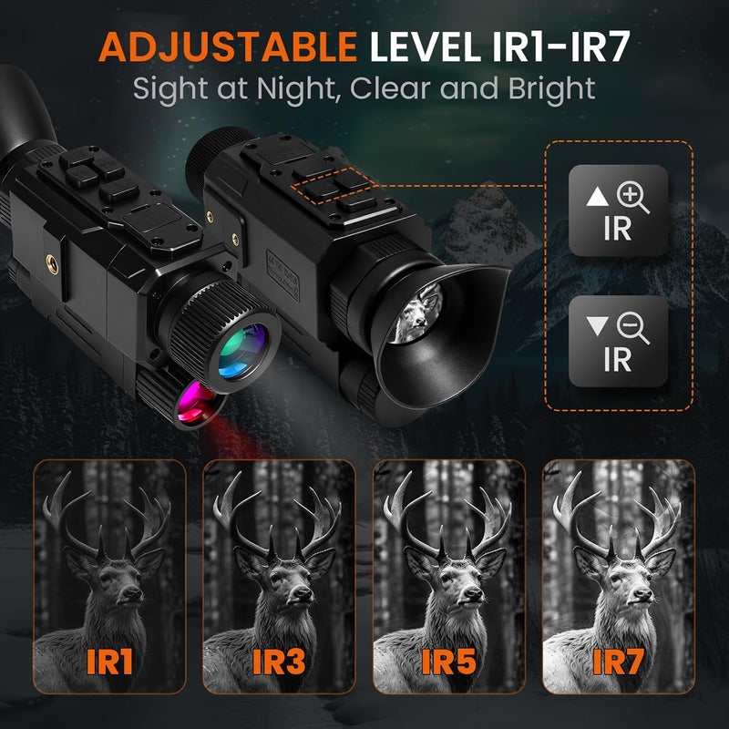 BIBIRE Night Vision Goggles, Head Mounted Night Vision Monocular 8X Digital Infrared NVG with 32GB SD Card for Surveillance Camping Observation - Image 4